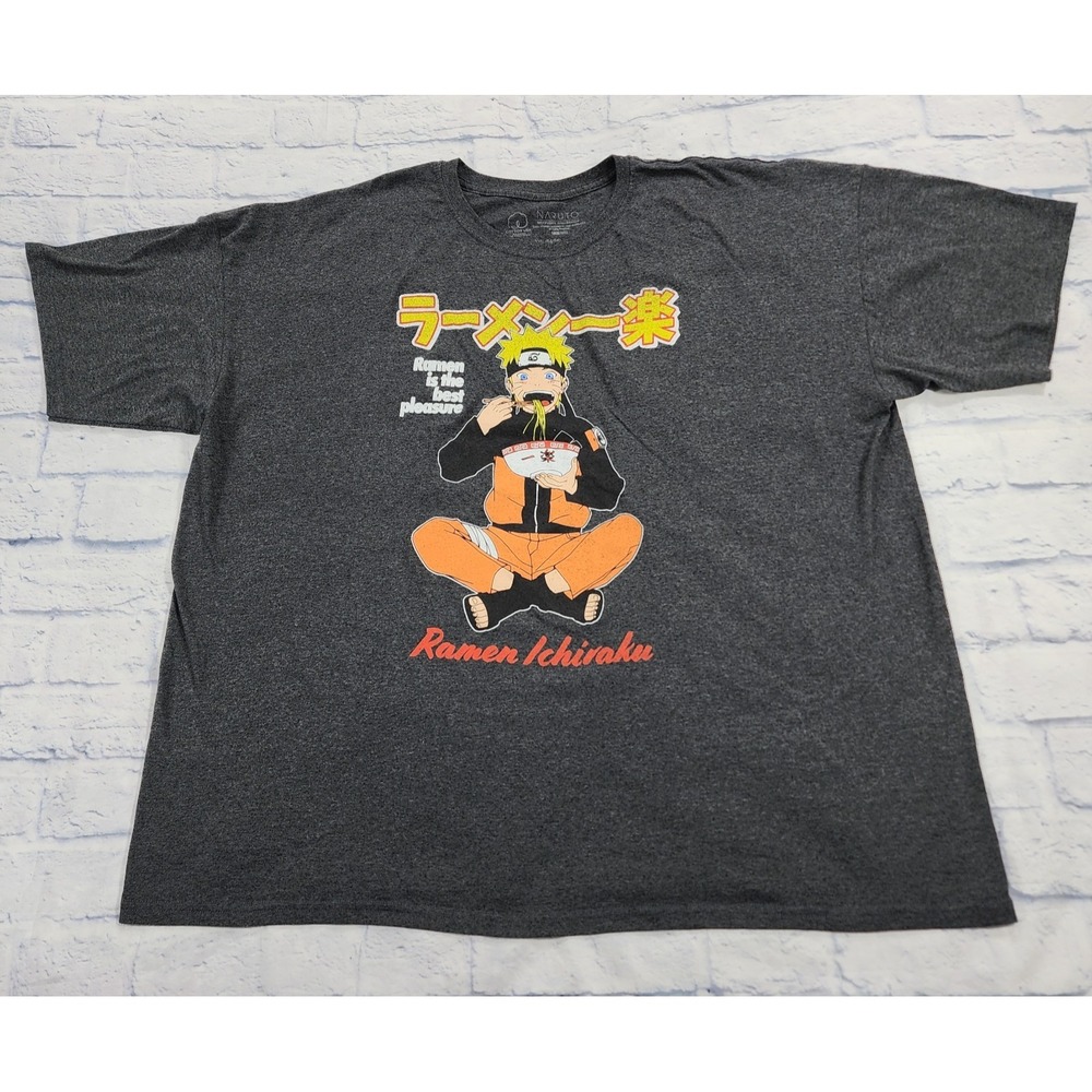 Naruto T Shirt MENS SIZE 3XL Ramen Is The Best Pleasure Gray Graphic Tee